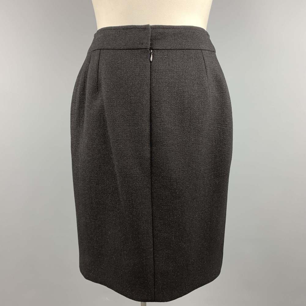 CHANEL  L Black Sparkle Wool Pencil Skirt - Picture 4 of 6
